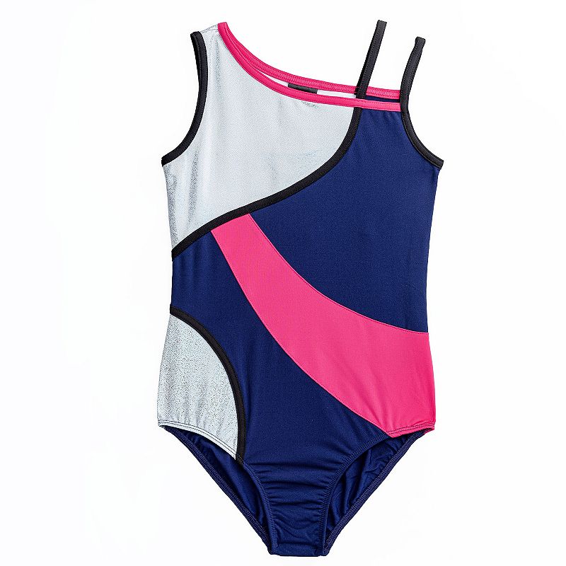 Girls 4-16 Rainbeau Moves Colorblock Tank Leotard, Girls, Size: Large, Blu