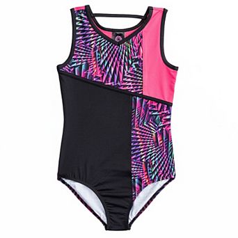 Girls 4-16 Rainbeau Moves Offset Color Tank Top Leotard
