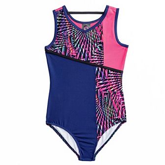 Girls 4-16 Rainbeau Moves Offset Color Tank Top Leotard