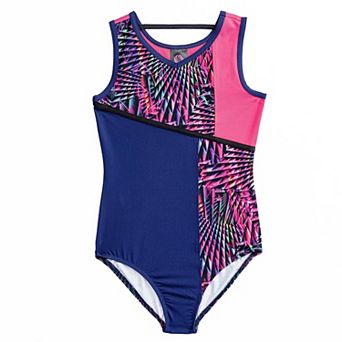 Girls 4-16 Rainbeau Moves Offset Color Tank Top Leotard
