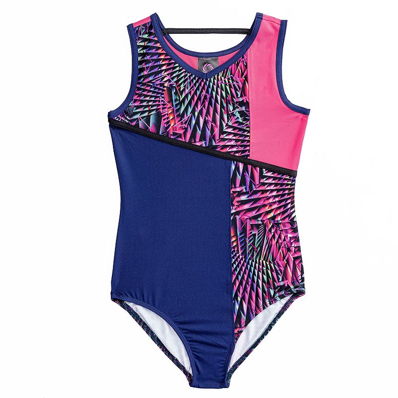 Girls 4-16 Rainbeau Moves Offset Color Tank Leotard, Girls, Size: Small, B