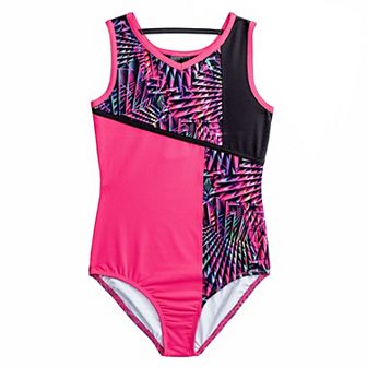 Girls 4-16 Rainbeau Moves Offset Color Tank Top Leotard