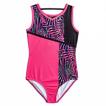 Girls 4-16 Rainbeau Moves Offset Color Tank Top Leotard