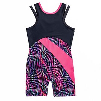 Girls 4-16 Rainbeau Moves Solid and Print Biketard