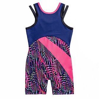 Girls 4-16 Rainbeau Moves Solid and Print Biketard