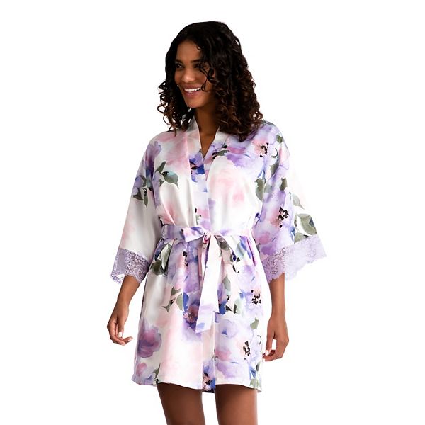 Women's Lilac+London Satin Wrap Robe