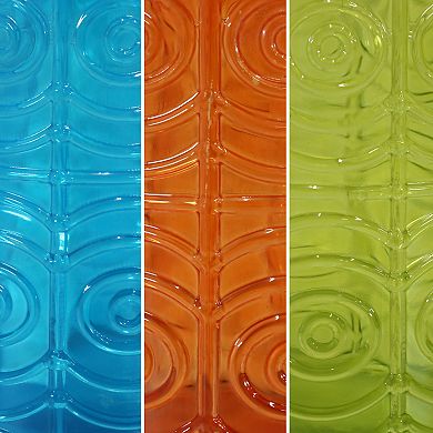 Sunnydaze Blue/Orange/Green Glass/Metal Textured Tabletop Torch - Set of 3