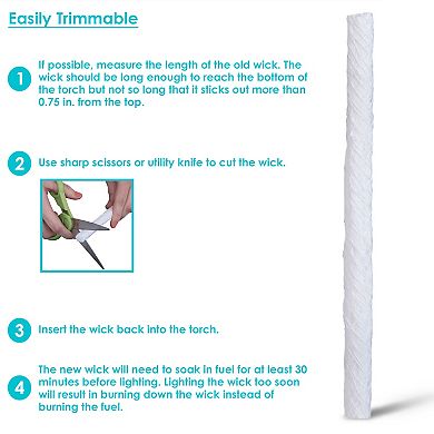 Sunnydaze Outdoor Torch Replacement Fiberglass Wicks