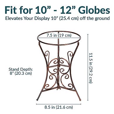Sunnydaze Decorative Scroll Steel Outdoor Gazing Globe Stand - Black