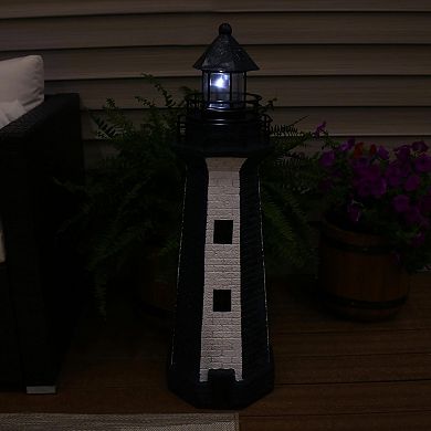Sunnydaze 36 in Resin and Metal Solar LED Lighthouse Statue