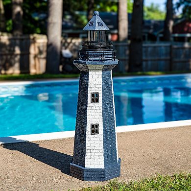 Sunnydaze 36 in Resin and Metal Solar LED Lighthouse Statue