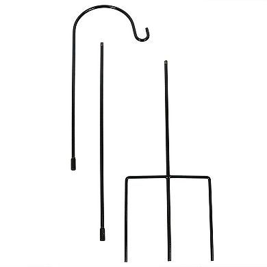 Sunnydaze Steel Single Shepherd Hooks - 82-Inch - Set of 2