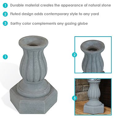 Sunnydaze Contemporary Pillar Indoor/Outdoor Gazing Globe Stand