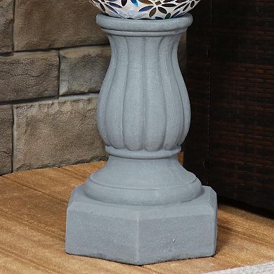 Sunnydaze Contemporary Pillar Indoor/Outdoor Gazing Globe Stand