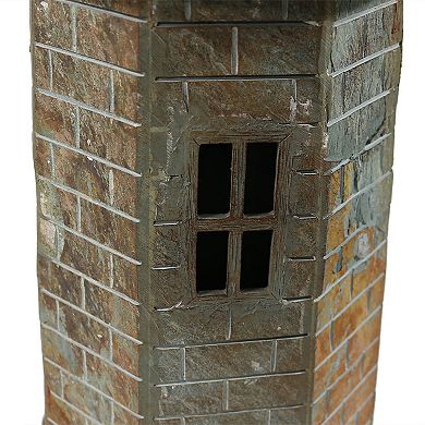 Sunnydaze 35 in Resin and Stone Solar LED Lighthouse Nautical Statue