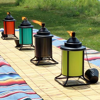 Sunnydaze Metal Square Outdoor Tabletop Torches - Multi
