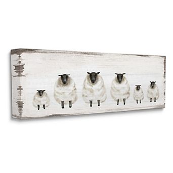 Stupell Home Decor Fluffy Farm Sheep Herd Rustic Canvas Wall Art