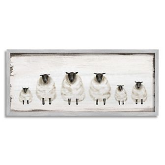 Stupell Home Decor Rustic Fluffy Farm Sheep Framed Wall Art