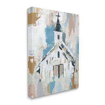 Stupell Home Decor Distressed Country Church Canvas Wall Art