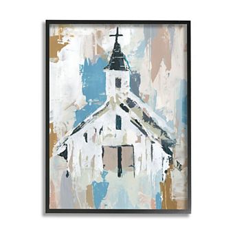 Stupell Home Decor Distressed Country Church Framed Wall Art
