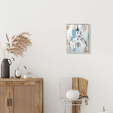 Stupell Home Decor Distressed Country Church House Framed Wall Art