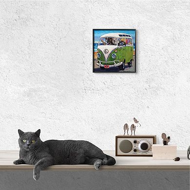 Stupell Home Decor Dogs Driving Retro Van Trip Framed Wall Art