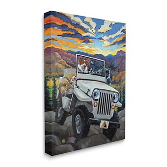 Stupell Home Decor Dogs Off-Roading Desert Drive Canvas Wall Art
