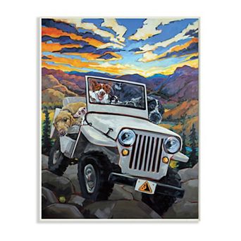 Stupell Home Decor Dogs Off-Roading Desert Plaque Wall Art