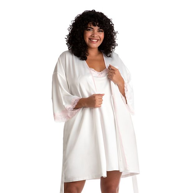 Mrs' Satin Wrap Bridal Robe, Chemise Nightgown Set