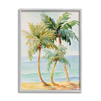 Stupell Home Decor Beach Tropical Palm Trees Framed Wall Art