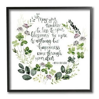 Stupell Home Decor Troubles Be Less Irish Proverb Framed Wall Art