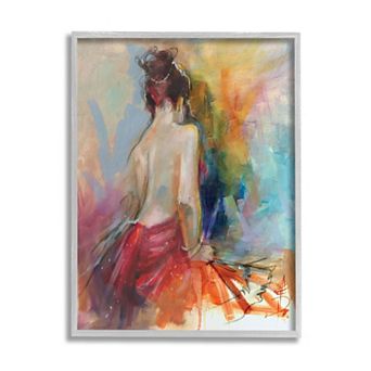 Stupell Home Decor Contemporary Female Pose Brush Framed Wall Art