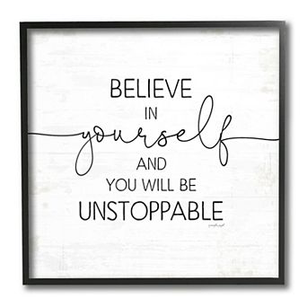 Stupell Home Decor Believe In Yourself Inspirational Framed Wall Art
