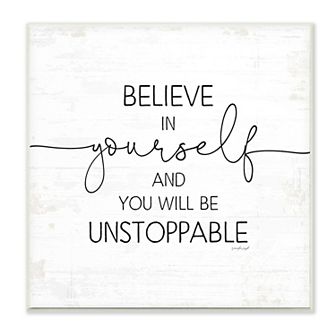 Stupell Home Decor Believe In Yourself Inspirational Plaque Wall Art
