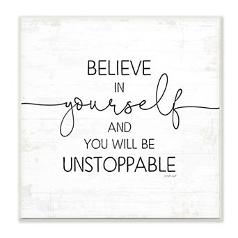 Stupell Home Decor Believe In Yourself Inspirational Plaque Wall Art