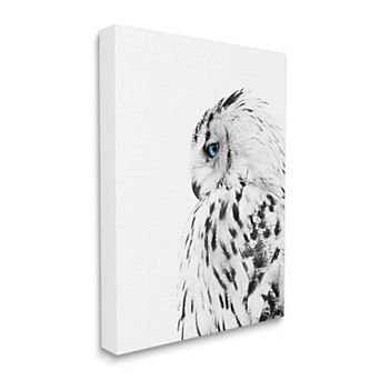 Stupell Home Decor Snow Owl Peering Canvas Wall Art
