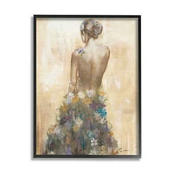 Stupell Home Decor Female Flower Dress Framed Wall Art