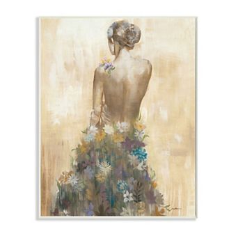 Stupell Home Decor Female Flower Dress Plaque Wall Art
