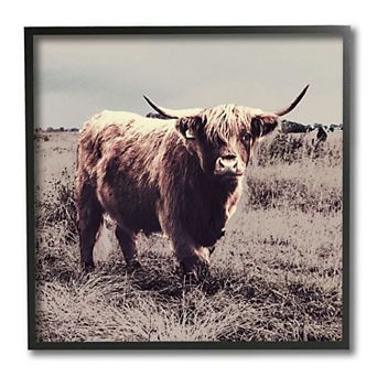 Stupell Home Decor Farm Cattle Cow Framed Wall Art