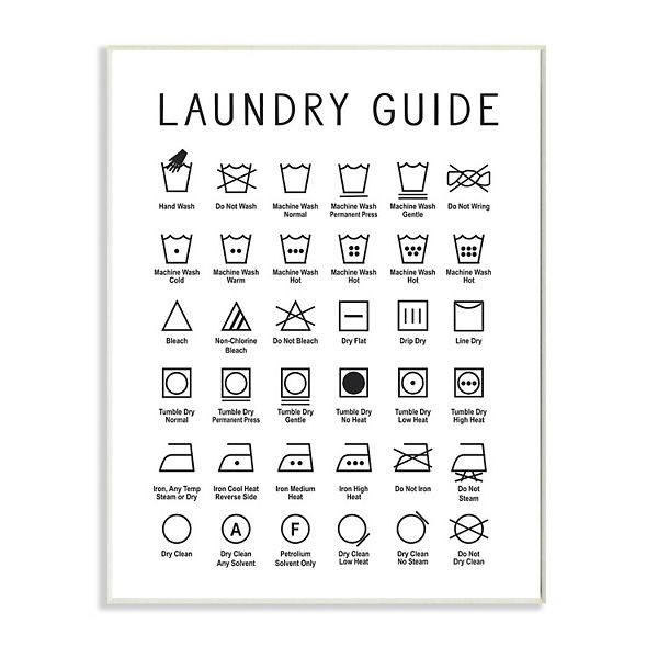 Stupell Home Decor Laundry Guide Cleaning Chart Plaque Wall Art