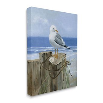 Stupell Home Decor Seagull Sand Dollar Canvas Wall Art