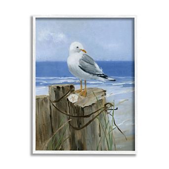 Stupell Home Decor Nautical Seagull Sand Dollar Framed Wall Art