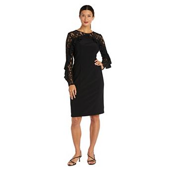 Women's R&M Richards Illusion Bodice Sheath Dress