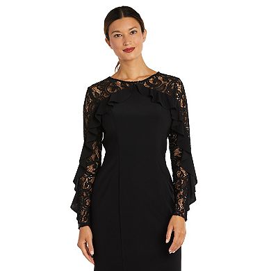 Women's R&M Richards Illusion Bodice Sheath Dress