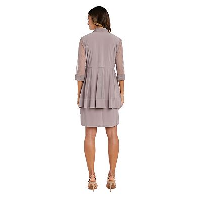 Women's R&M Richards 2-piece Jacquard Glitter Jacket & Dress Set