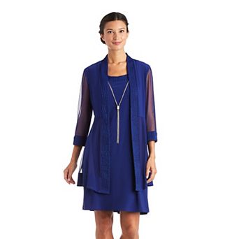 Women's R&M Richards 2 pc Jacquard Glitter Jacket & Dress Set