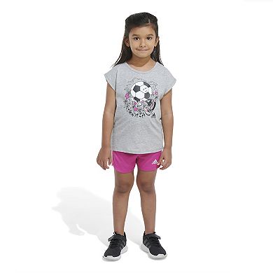 Girls 4-6x Adidas Graphic Tee & Mesh Short Set