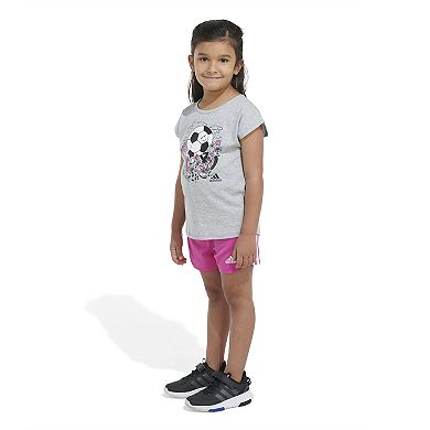 Girls 4-6x Adidas Graphic Tee & Mesh Short Set