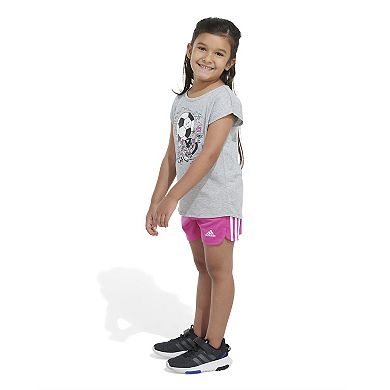 Girls 4-6x Adidas Graphic Tee & Mesh Short Set