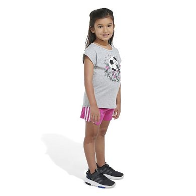 Girls 4-6x Adidas Graphic Tee & Mesh Short Set